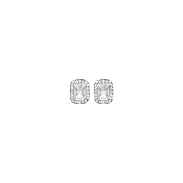BOUCLES D'OREILLES FEMME EN ACIER AVEC CRISTAUX ET ZIRCON