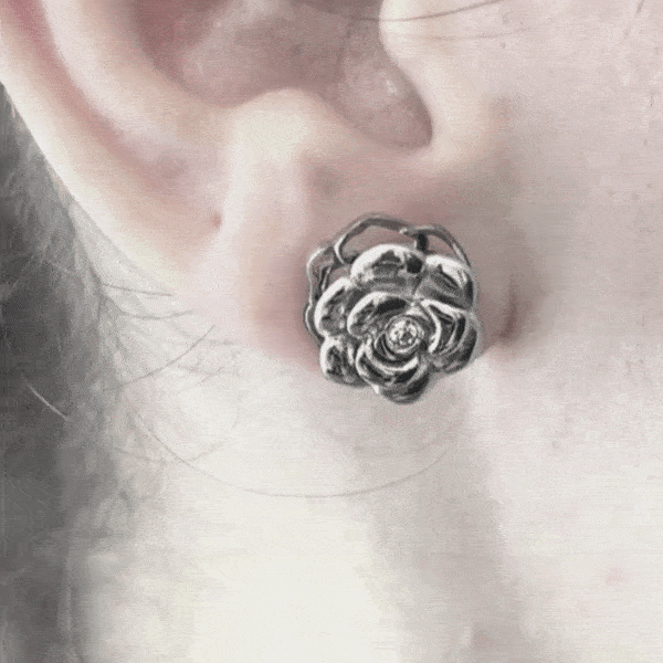 BOUCLES D'OREILLES FEMME EN ACIER ROSE ROTARY