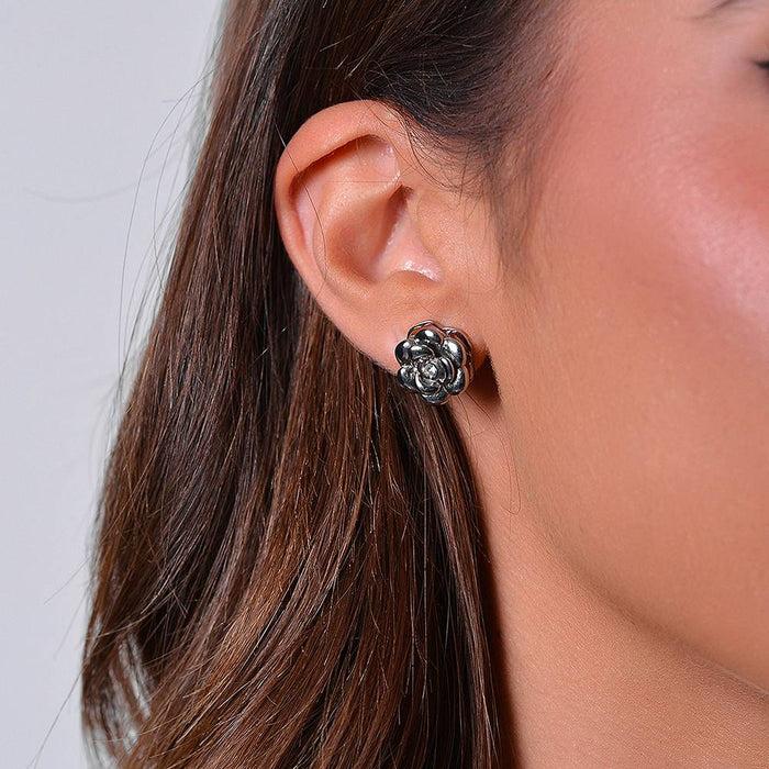 BOUCLES D'OREILLES FEMME EN ACIER ROSE ROTARY