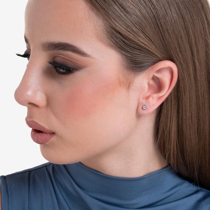 ORECCHINI DONNA IN ACCIAIO CON CRISTALLO BIANCO