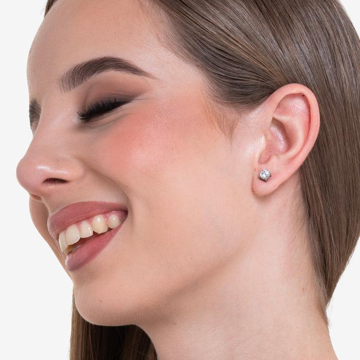 ORECCHINI DONNA IN ACCIAIO CON CRISTALLO BIANCO