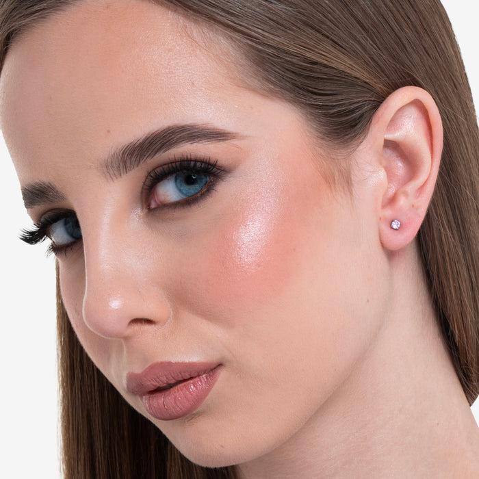 MONO ORECCHINO DONNA IN ACCIAIO CON ZIRCONE ROS