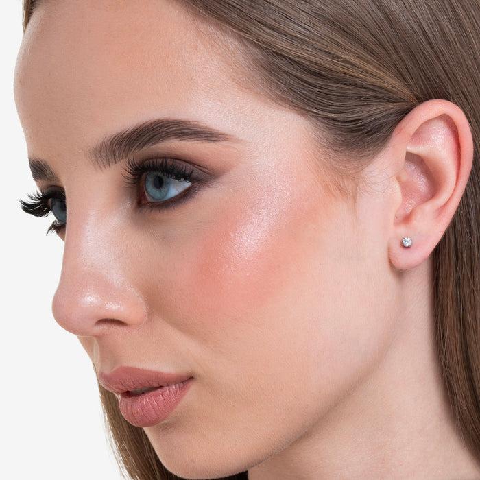 MONO ORECCHINO DONNA IN ACCIAIO CON ZIRCONE BIANCO