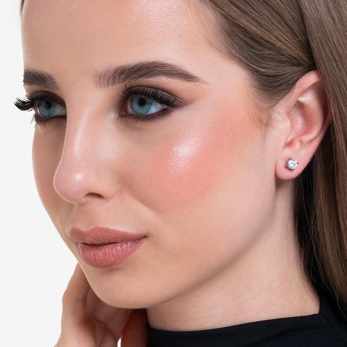MONO ORECCHINO DONNA IN ACCIAIO CON ZIRCONE BIANCO
