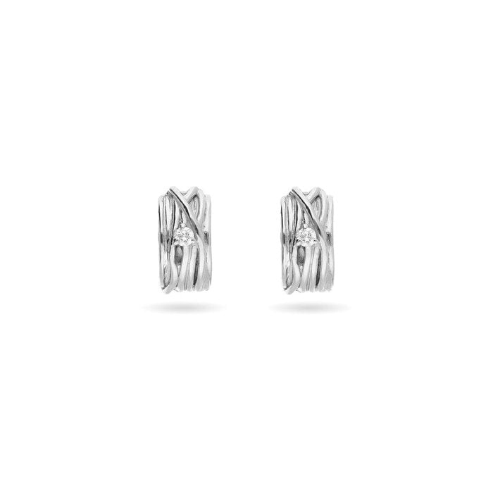 Filodellavita Mini - Orecchini in Rosa Bianco 9kt e Diamante Bianco