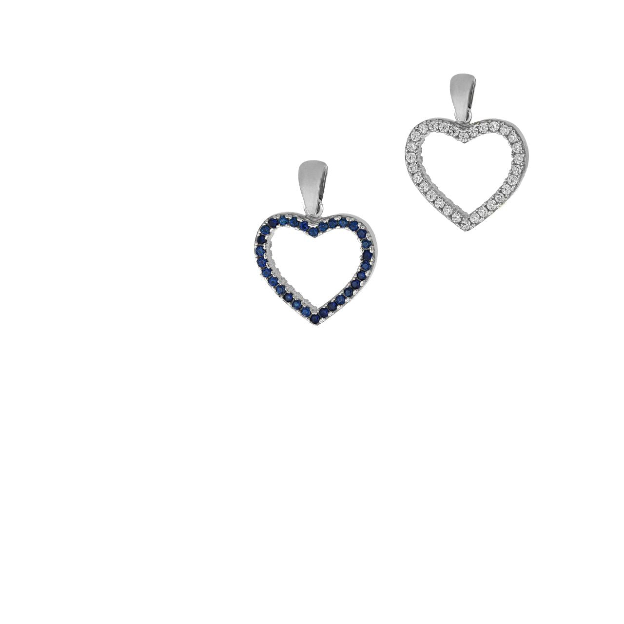 Ciondolo cuore zirconi