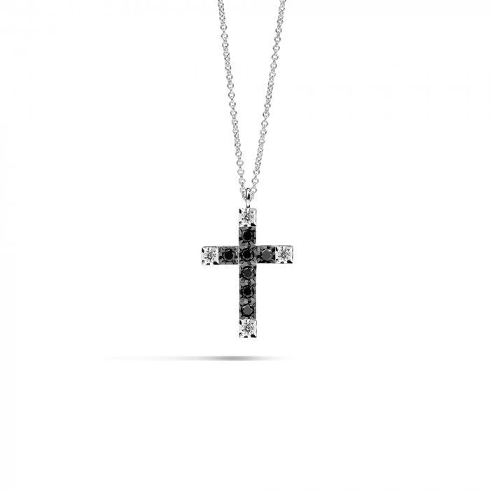 Choker face cube cross br black + white 0.16
