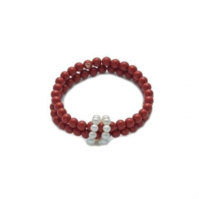 Bracciale pasta di corallo rosso