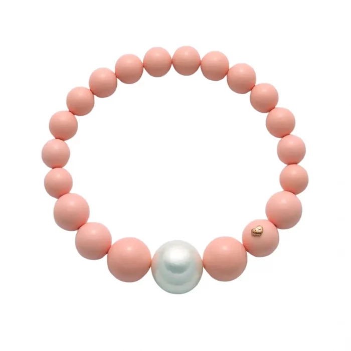 Bracciale pasta di corallo rosa