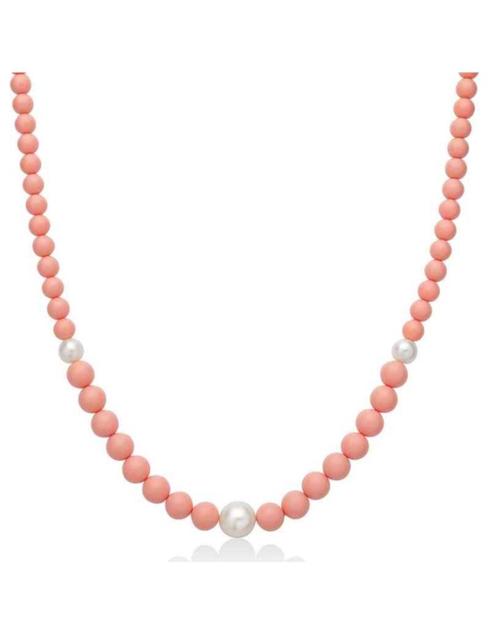 Collana pasta di corallo rosa