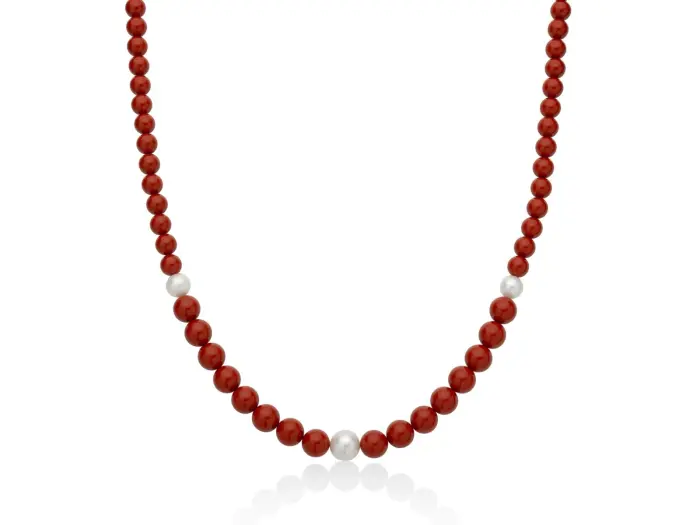 Collana pasta di corallo rosso