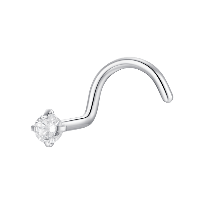 PIERCING NASO DONNA IN ACCIAIO CON ZIRCONE BIANCO