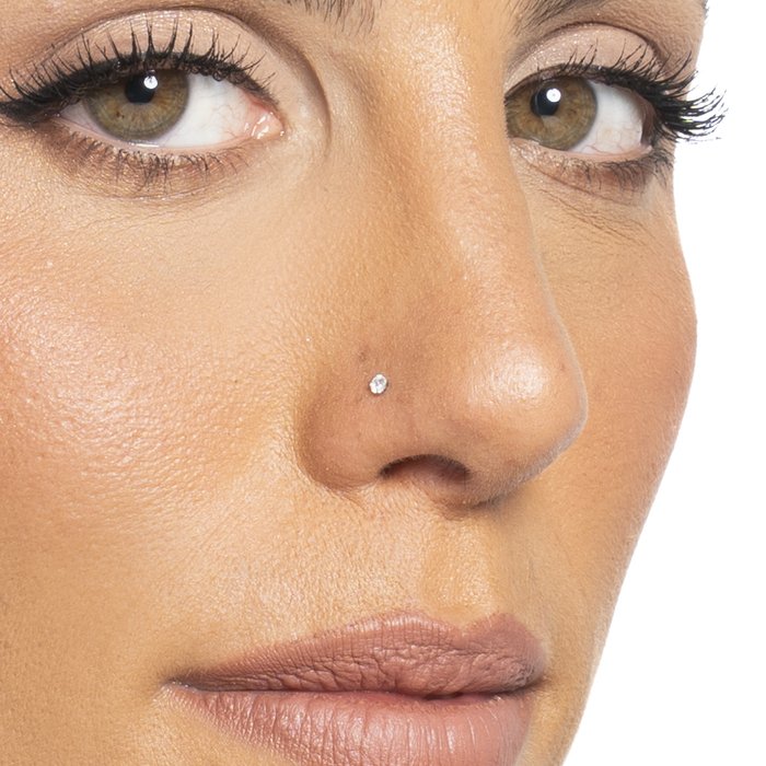 PIERCING NASO DONNA IN ACCIAIO CON ZIRCONE BIANCO