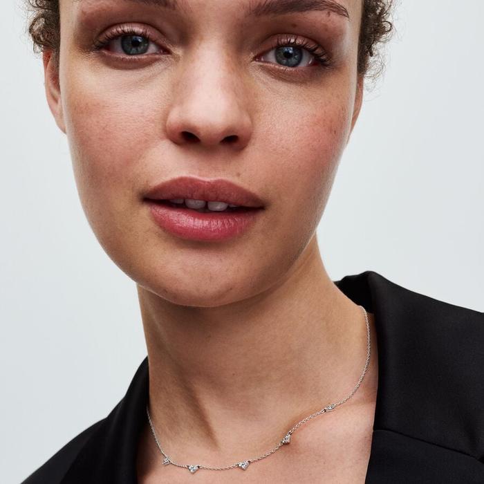 Collana Cuori con Tre Pietre