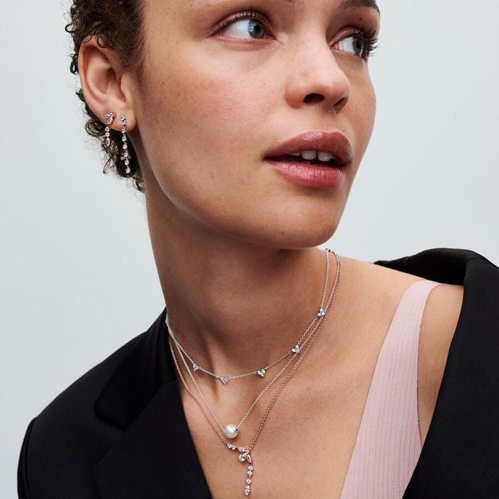 Collana Cuori con Tre Pietre