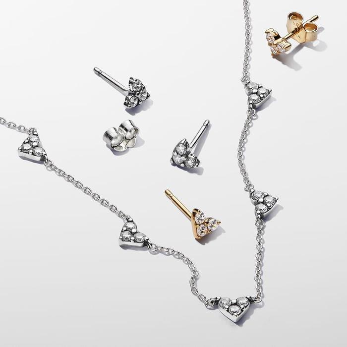 Collana Cuori con Tre Pietre