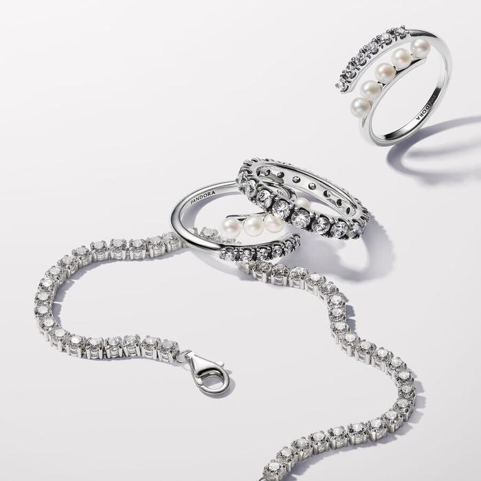 Bague Intreccio avec perles de culture d'eau douce et pavé