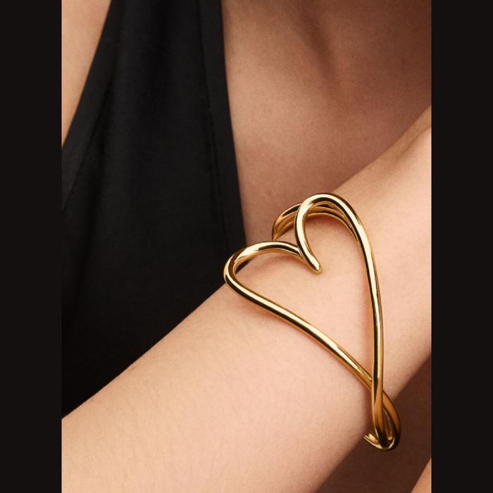 Bracciale Aperto Cuore Linea Sinuosa