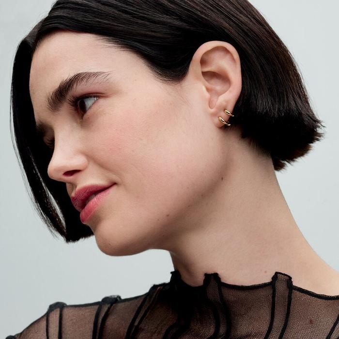 Orecchini Doppi Cerchi Huggie