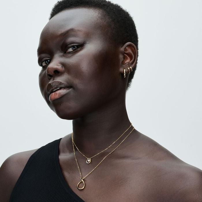 Sinuous Line Drop Necklace