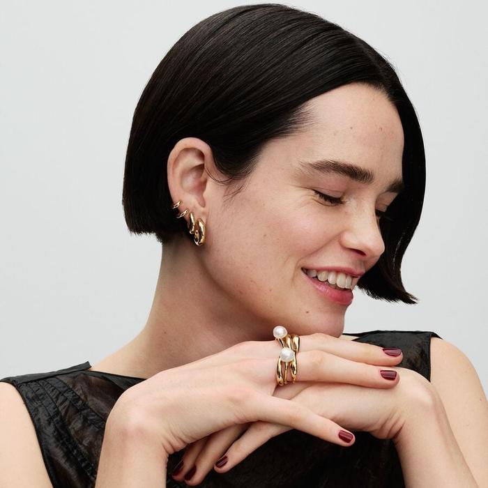 Orecchini Doppi Cerchi Huggie