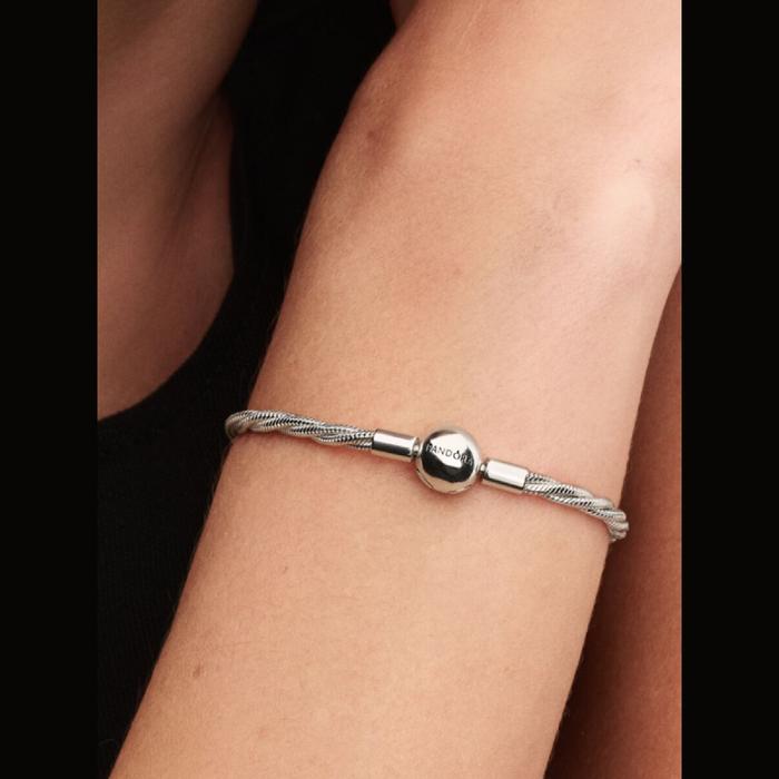 Bracelet en maille double tressée avec fermoir à boule