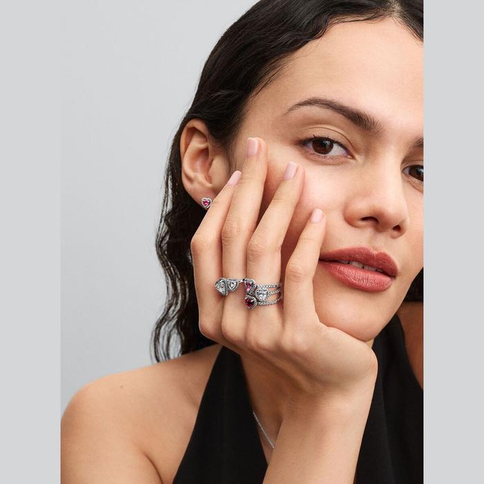 Orecchini Cuori in Rilievo Rosa