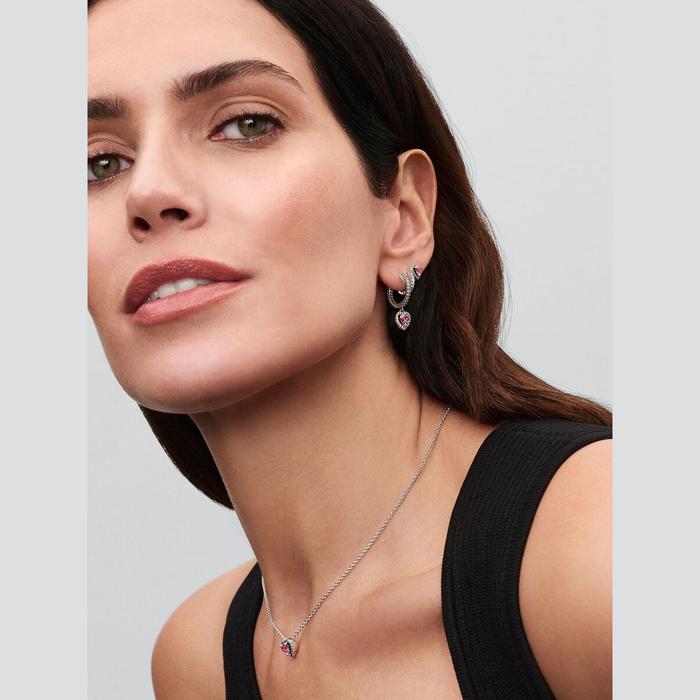 Collana Cuore in Rilievo Rosa