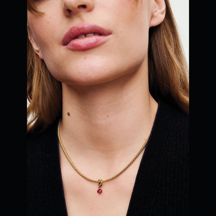 Collana Maglia Geometrica con Chiusura Moschettone a Cuore