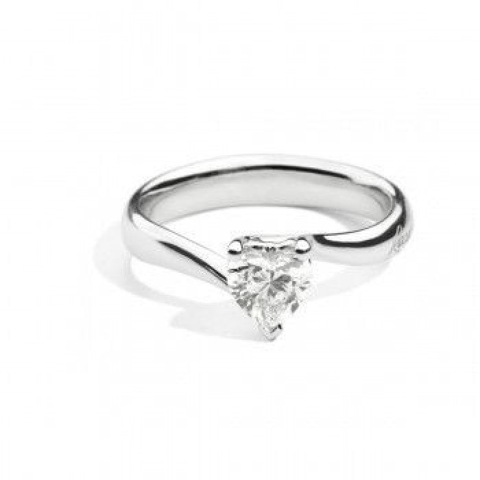 Bague solitaire cœur anniversaire amour 0,35