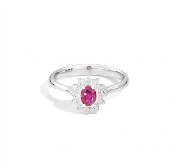 Ruby camellia ring 0.42 br 0.14