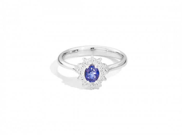 Sapphire Camellia Ring 0.48 br 0.13
