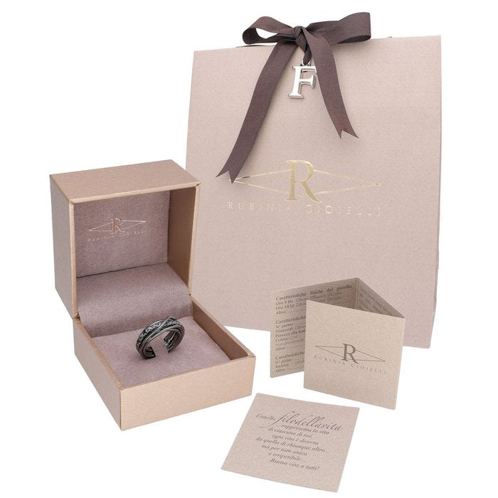 Filodellavita Rock 7 threads in burnished 925 silver