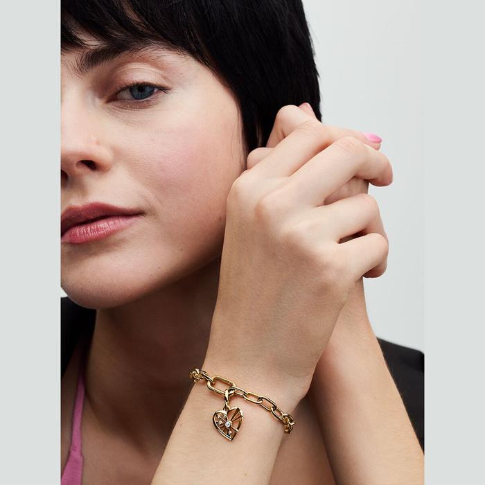 Charm medallion Cuore e raggi