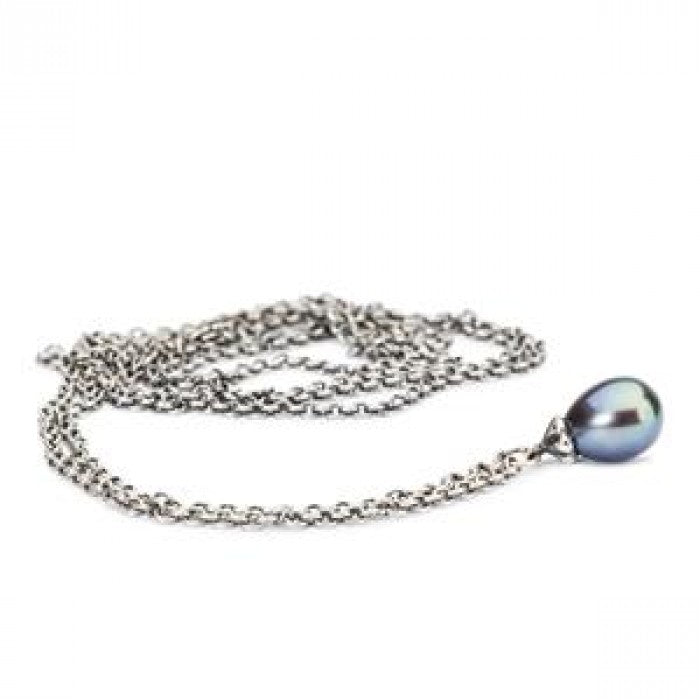 Collier fantaisie en perles de paon 100 cm