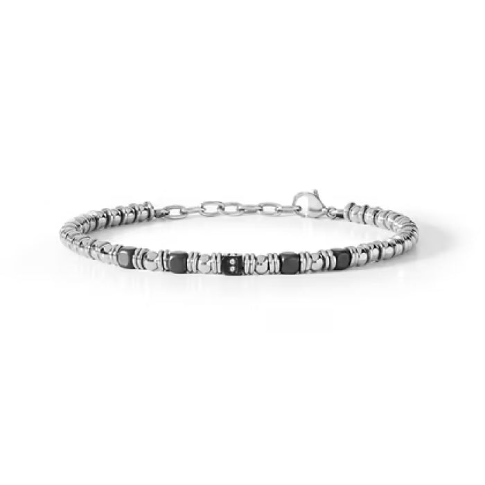 Bracciale onice nero e zirconi bianchi