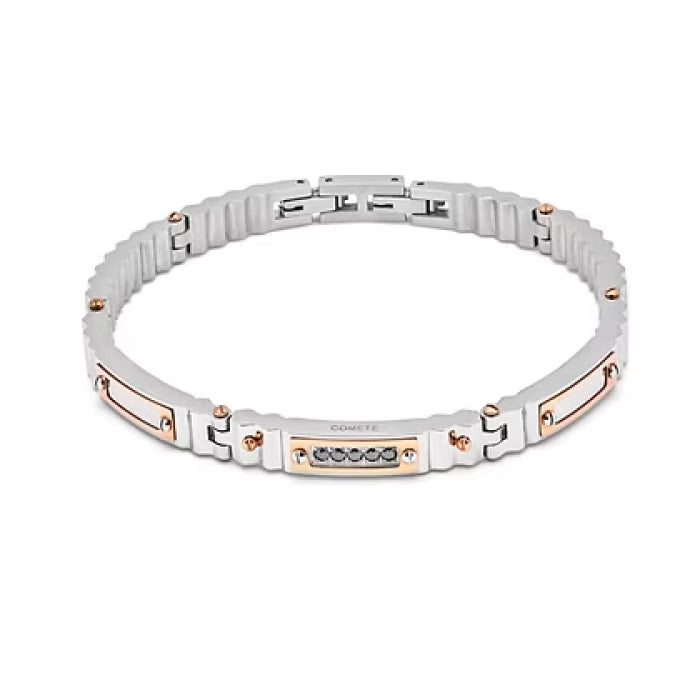 Bracciale in Acciaio e Diamanti neri