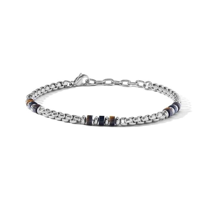 Bracciale in Acciaio con Occhio di Tigre