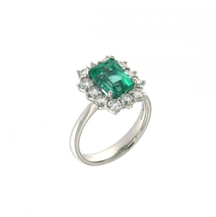 Emerald and br ring