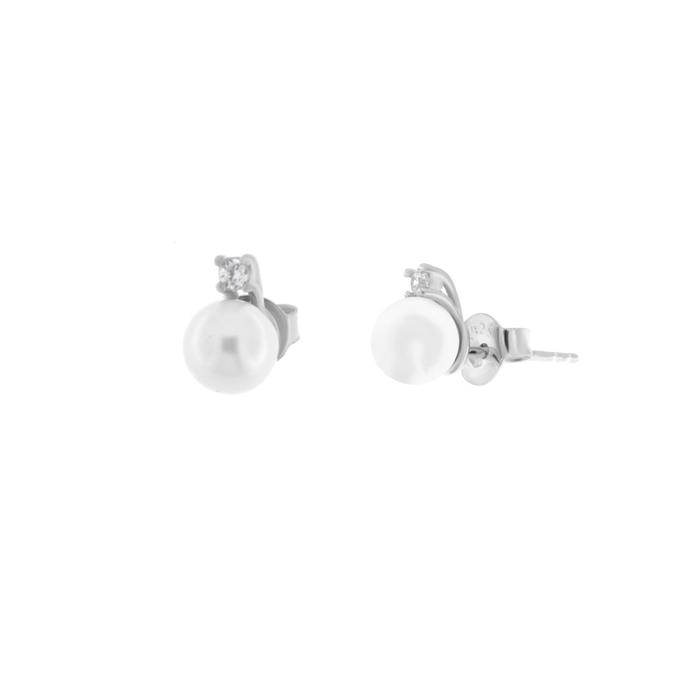 Orecchini in Argento 925 con perla a lobo