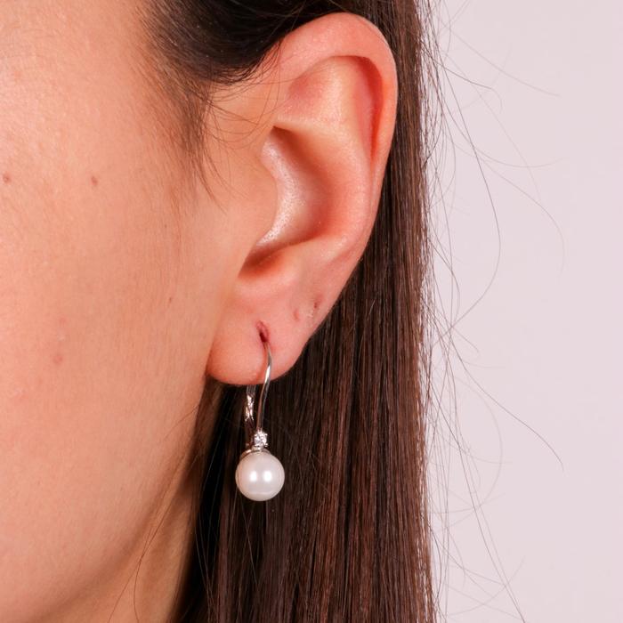 Orecchini in Argento 925 con perla chiusura a monachella