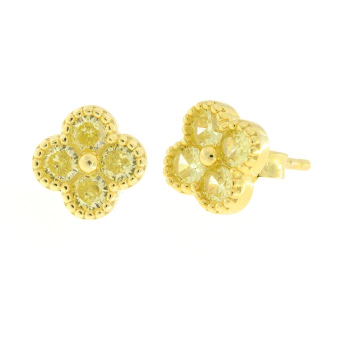 Orecchini in Argento 925 con fiore giallo