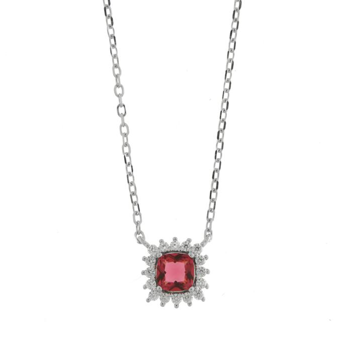 Collana in Argento 925 con zircone rosso