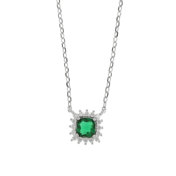 Collana in Argento 925 con zircone verde