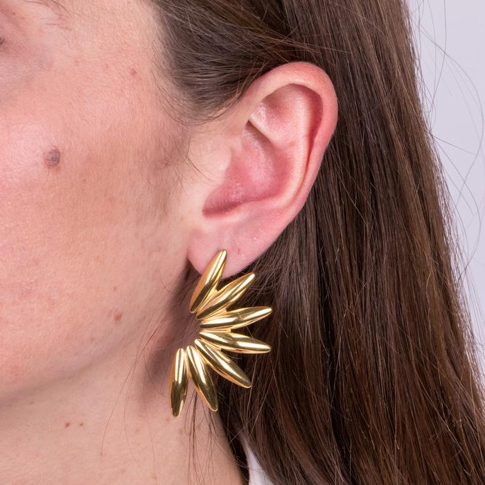 Boucles d'oreilles en feuille d'acier