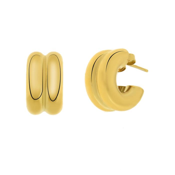 Boucles d'oreilles demi-cercle en acier avec courbure