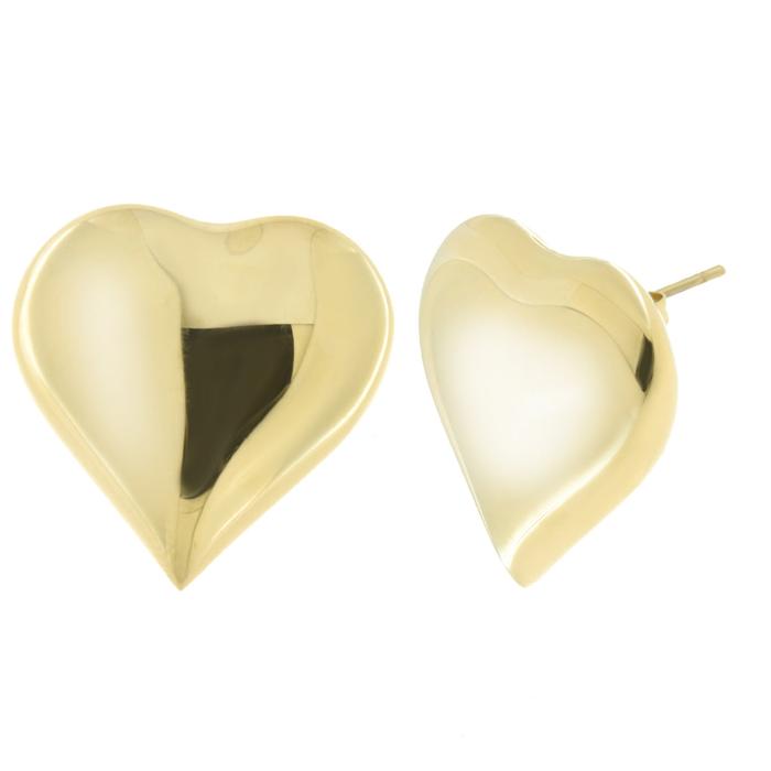 Boucles d'oreilles à tige en forme de cœur en acier