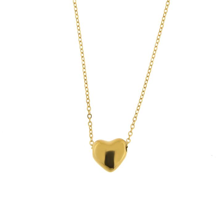 Collier en acier avec pendentif cœur