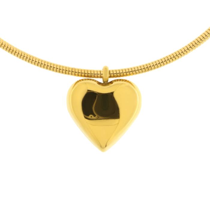 Collier en acier semi-rigide avec pendentif coeur