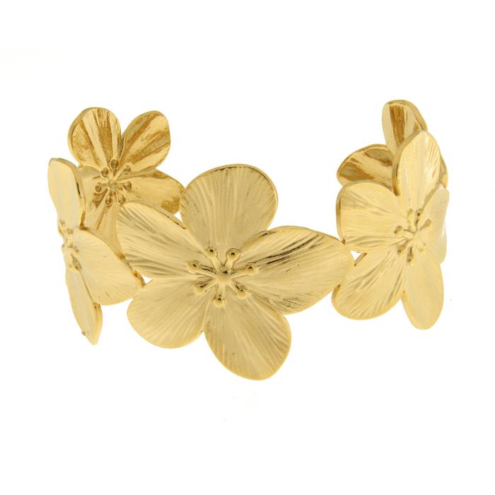 Bracelet en acier avec fleurs